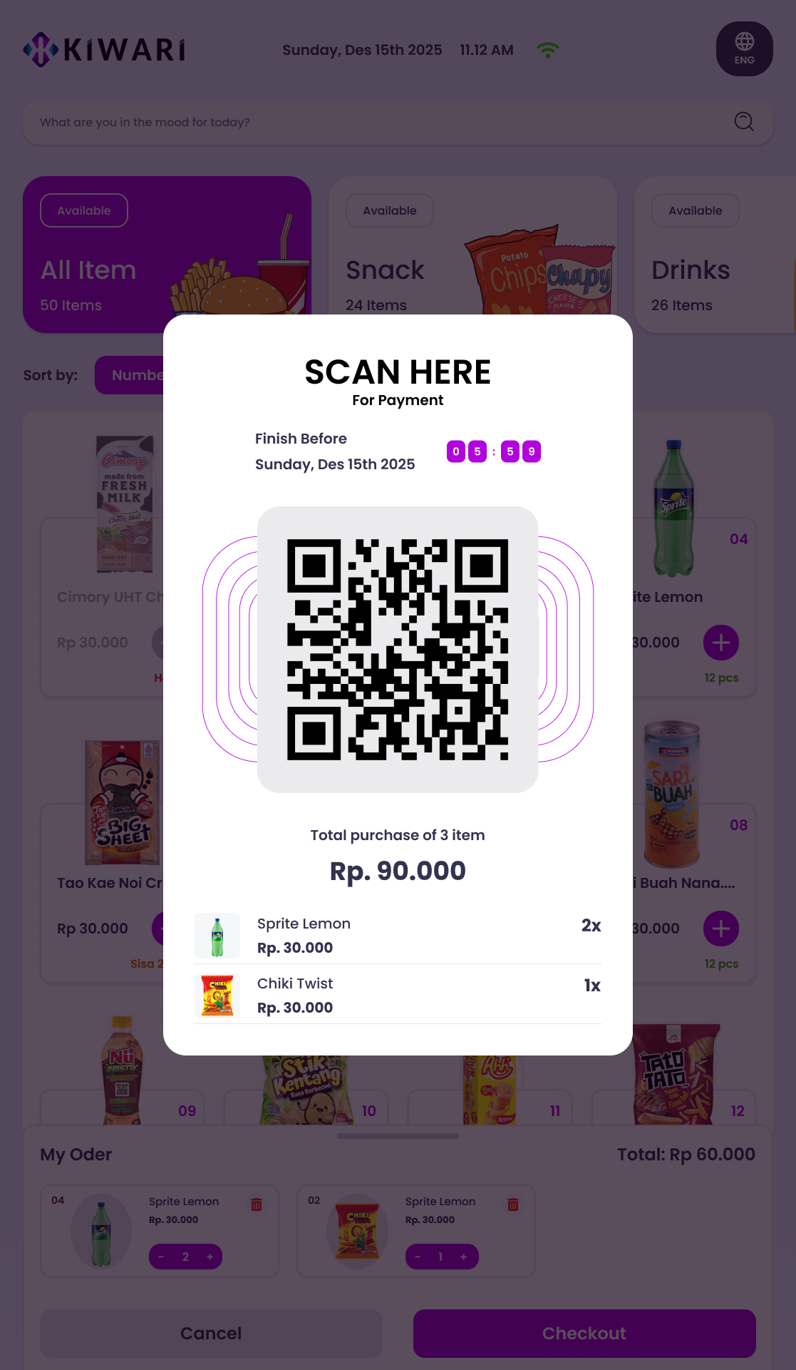 Kiosk QR payment